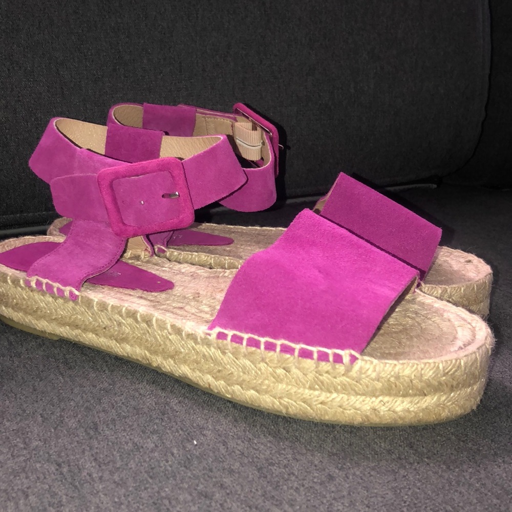 Saks Fifth Avenue Suede Platform Espadrilles - NEW